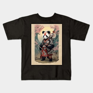 Japanese samurai panda Kids T-Shirt